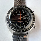 SEIKO 7015-7010 Automatic Chronograph Watch Vintage Mens Black Dial 21 Jewels