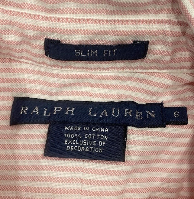 Ralph Lauren Womens Shirt 6 Pink Pinstripe Oxford Slim Fit Preppy Old Money City thumbnail 11