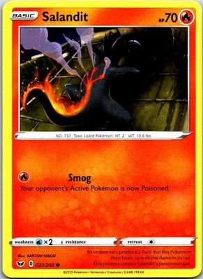 Salandit Common SWSH01: Sword & Shield Base Set 027/202 LP - Image 1 of 2