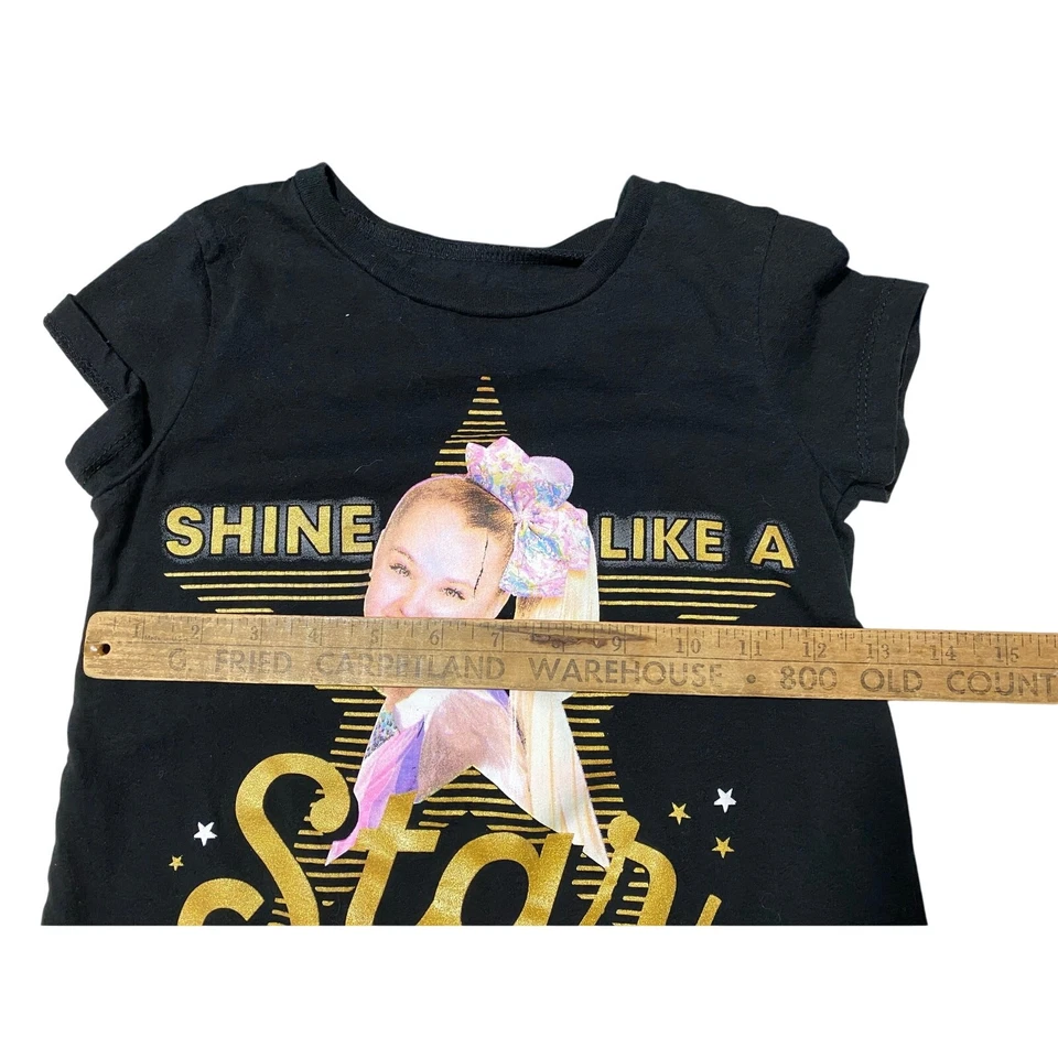 Camiseta Nickelodeon Jojo Siwa Niñas Talla 7/8 Negra Shine Like a Star Gráfico Camiseta Foto 3 de 4