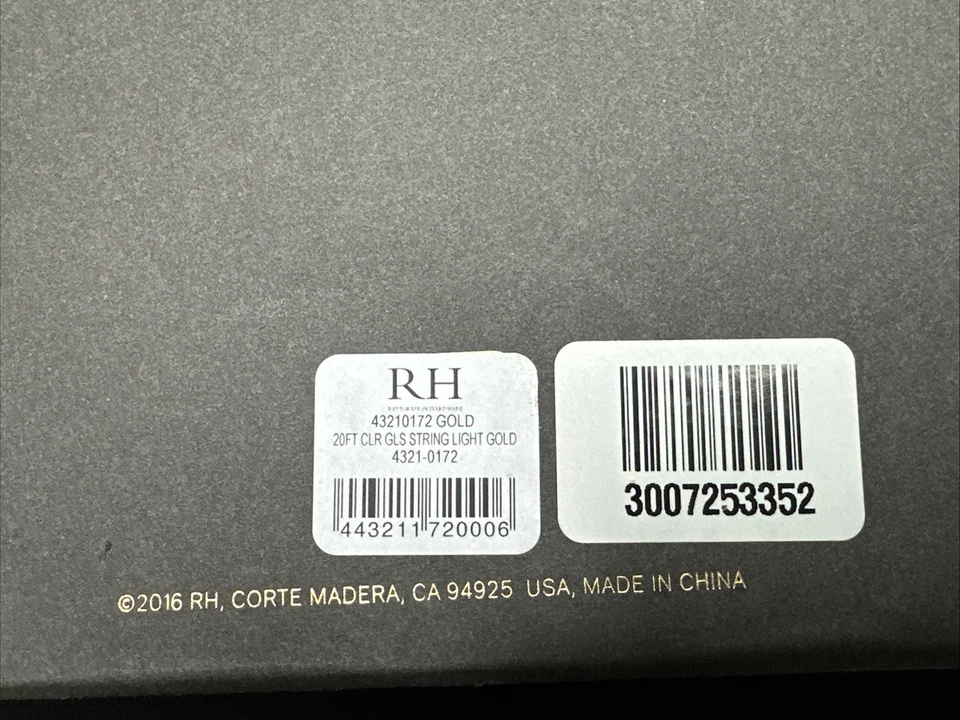 HERRAJES DE RESTAURACIÓN ORO NORTH STARLIT VIDRIO TRANSPARENTE CADENA LUCES 20 PIES Foto 2 de 4