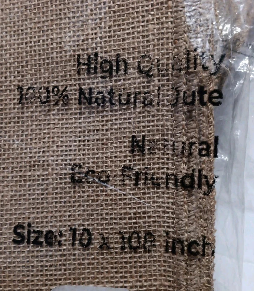 Corredores de mesa de arpillera 100 % yute natural 10x108" paquete de 10 3 juegos disponibles Foto 3 de 4