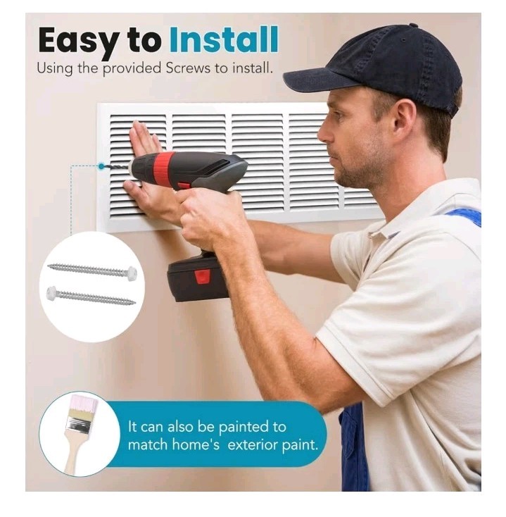 Fits 30x8 Duct Opening | Steel Return Air Grille by Handua | Vent Cover Grill f