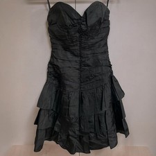 Vintage Cricket Alley Boutique Black Strapless Ruffle Party Dress - Size 7