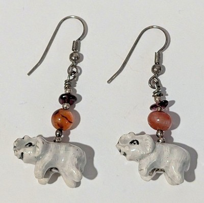 WOW HANDMADE Elephant Earrings Porcelain Ceramic Miniblings 