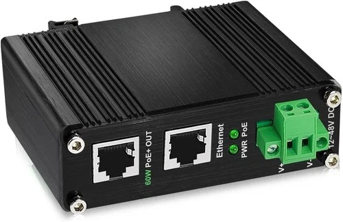 New - Shidekaifa Industrial 60W PoE Injector, Hardened Gigabit PoE+ Injector IEE