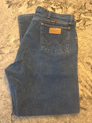 Wrangler Men's 40x30 Blue Slim Fit Straight Jeans Retro Cowboy Western Rodeo Q72