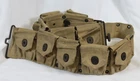 Vtg WW1 Cartridge Belt Army Military Snap Pockets Adjustable Woven 10 Pouch Old