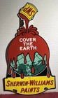 VINTAGE 1957 SHERWIN WILLIAMS PAINTS LARGE 16” PORCELAIN COVER EARTH SIGN