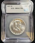 1957-D Franklin Half Dollar - ICG MS65 FBL
