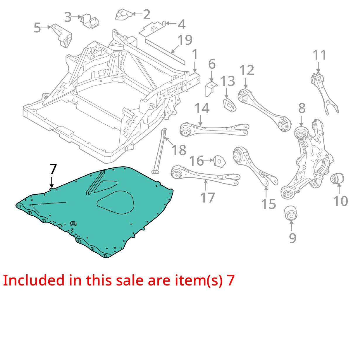 BMW i8 I12 I15 Rear Lower Suspension Subframe Stiffening Plate 2014 - 2020 OEM