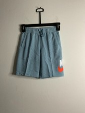 Nike Boys Worm Blue Sweat Shorts Sportswear W/Nike White Logo Design Size 7