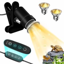 Reptile Heat Lamp Turtle 360 Rotatable Dimming Timer 25W 50W UVA UVB Black
