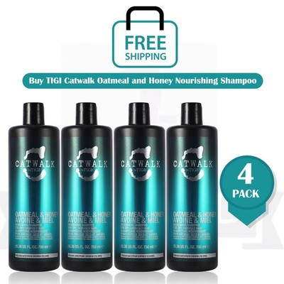 TIGI Catwalk Oatmeal & Honey Shampoo For Dry Damaged Hair 750ml - PACK OF 4