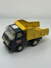 Vintage 1970s 70s Tonka 5.5" Pressed Steel Garbage Truck Blue & Yellow