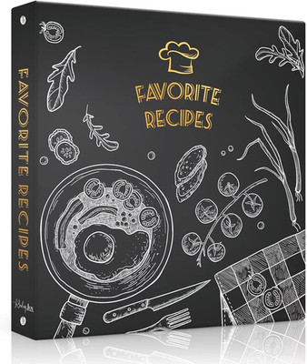 Recipe Binder 8.5X11 3 Ring, Recipe Book to Write in Your Own Recipes, Full Page