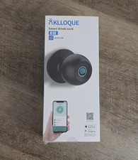 Smart Knob Lock Round Black, Fingerprint Access, App Compatible
