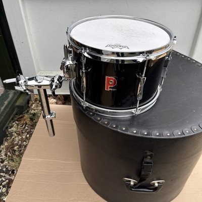Eine Vintage 12  12x8  Premier Tom Drum mit Arm. Black Finish. Kostenloser UK-VERSAND.