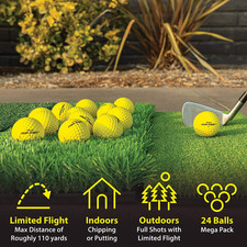 Foam Flight Practice Golf Balls - Choose White or Yellow - Pack of 24 Limited...