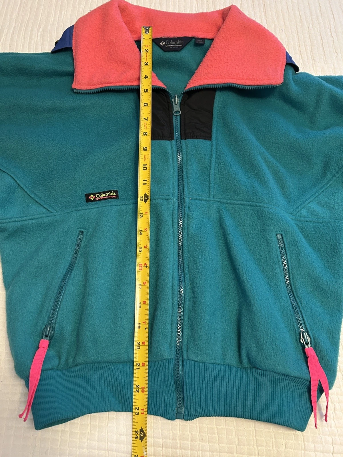 Vintage Columbia Wizbang Jacket Men’s Medium Teal Outdoor 90s Fleece Full Zip