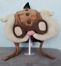 RARE 2014 Riot Games League Of Legends CORKI Plush Hat Retired Cosplay Brown EUC