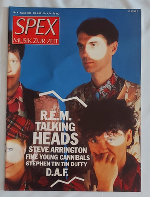 SPEX - MUSIK ZUR ZEIT Magazin Nr. 8 August 1985 - Talking Heads, R.E.M., D.A.F.