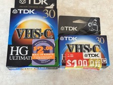 TDK VHS-C HG Ultimate C-30 Camcorder Video Tapes New TC-30HG Sealed Lot of 3
