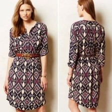 Anthropologie Holding Horses Mira Ikat Tribal Shirt Dress size 2