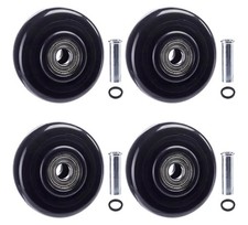 4” Heavy Duty Caster Wheels Set of 4 PU Replacement Cart Dolly Casters 3/8” Axle
