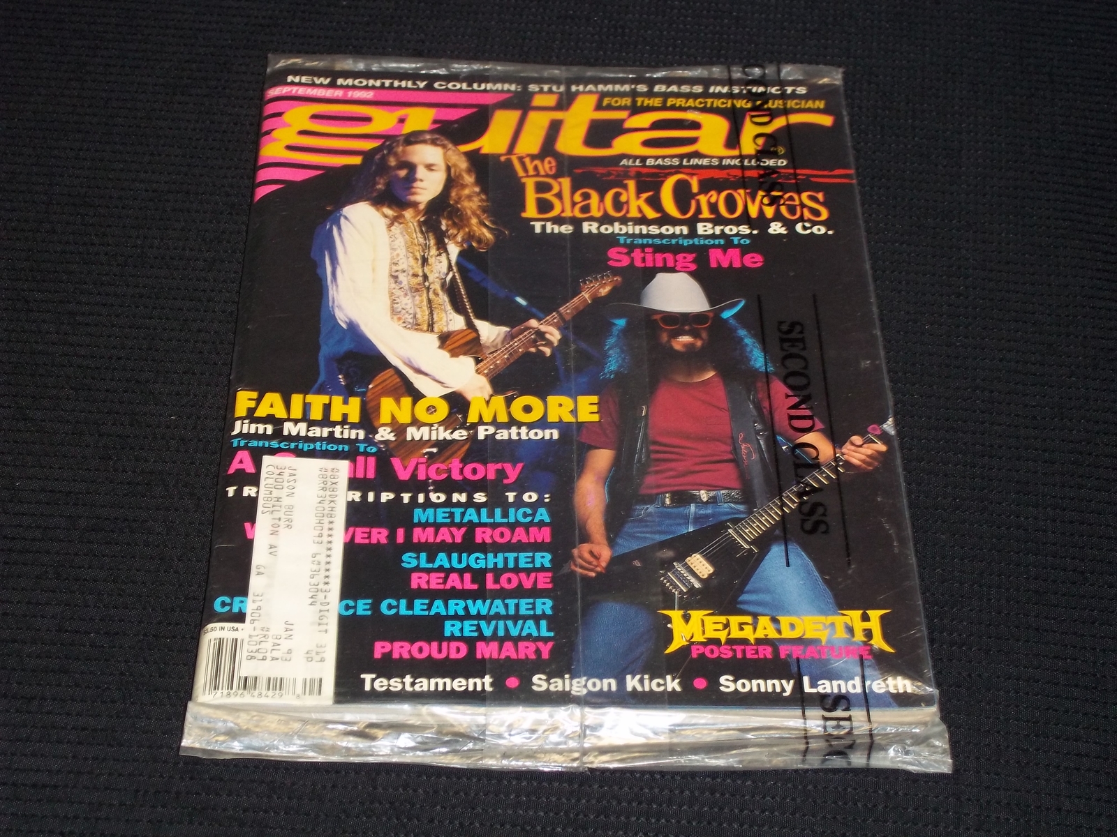 1992 SEPTEMBER GUITAR FOR PRACTICING MUSICIAN MAGAZINE - BLACK CROWES - H 3378
