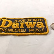 Vintage Daiwa Yellow Black Engineered Tackle Embroidered Patch Rare