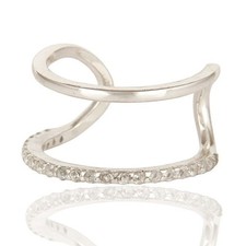 Natural White Topaz Gemstone 925 Sterling Silver Jewelry Adjustable Ring