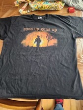 Bayside Made In USA Suns out Guns Out Military Black T shirt XL Adult