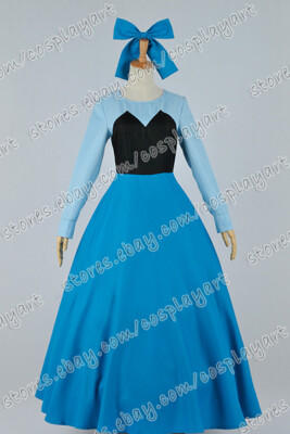 The Little Mermaid Princess Ariel Dress Cosplay Costume Blue Formal Party  Dress