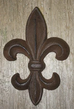 Cast Iron Antique Style Rustic Fleur De Lis Wall Decor Boy Scouts 7" Saints 