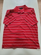 CLEARANCE! GOLF SHIRT Greg Norman's, Collared, Red W/Black/White Stripe, Size Lg