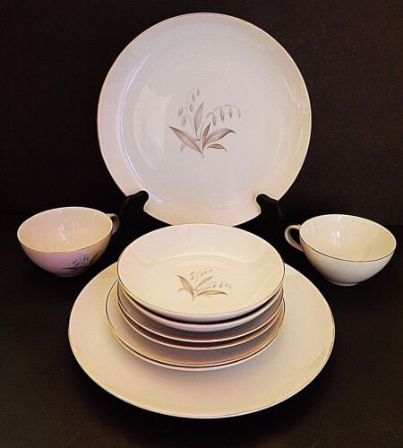 Golden Rhapsody Kaysons China White Gold Rimmed 10 PIECE Japan 2 Place Setting  - Picture 1 of 12