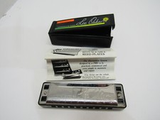 OLD LEE OSKAR HARMONICA INSTRUMENT BY TOMBO WITH CASE. G 10 HOLE