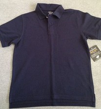 Navy Blue Short Sleeve Boy's School Uniform Shirt NWT Size M 8 Husky
