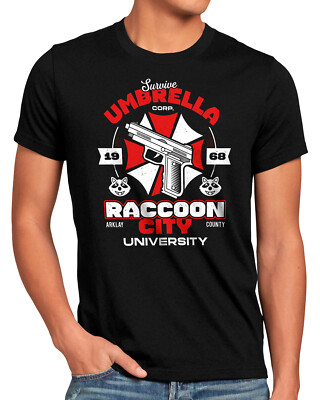 Raccoon University Herren T-Shirt virus zombie biohazard survival horror