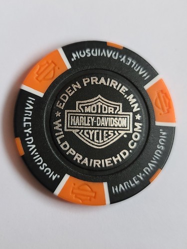 Harley Davidson Poker Chip "Wild Prairie" from: Eden Prairie, MN New Style Black - Picture 2 of 2