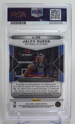 2022 Panini Obsidian Blue Flood FOTL Jalen Duren RPA /27 Rookie 