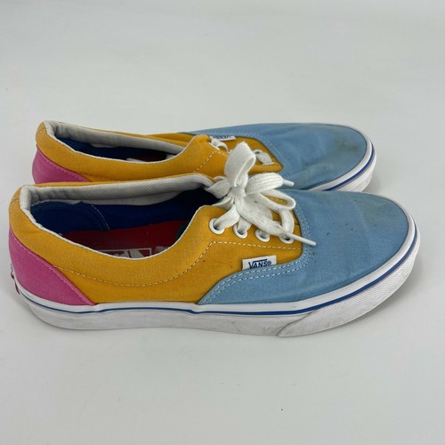 VANS Shoes Women 7.5 Blue Pink Mustard 