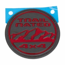 JEEP WRANGLER JL RED TRAIL RATED FENDER EMBLEM NAMEPLATE OEM MOPAR 68309634AC