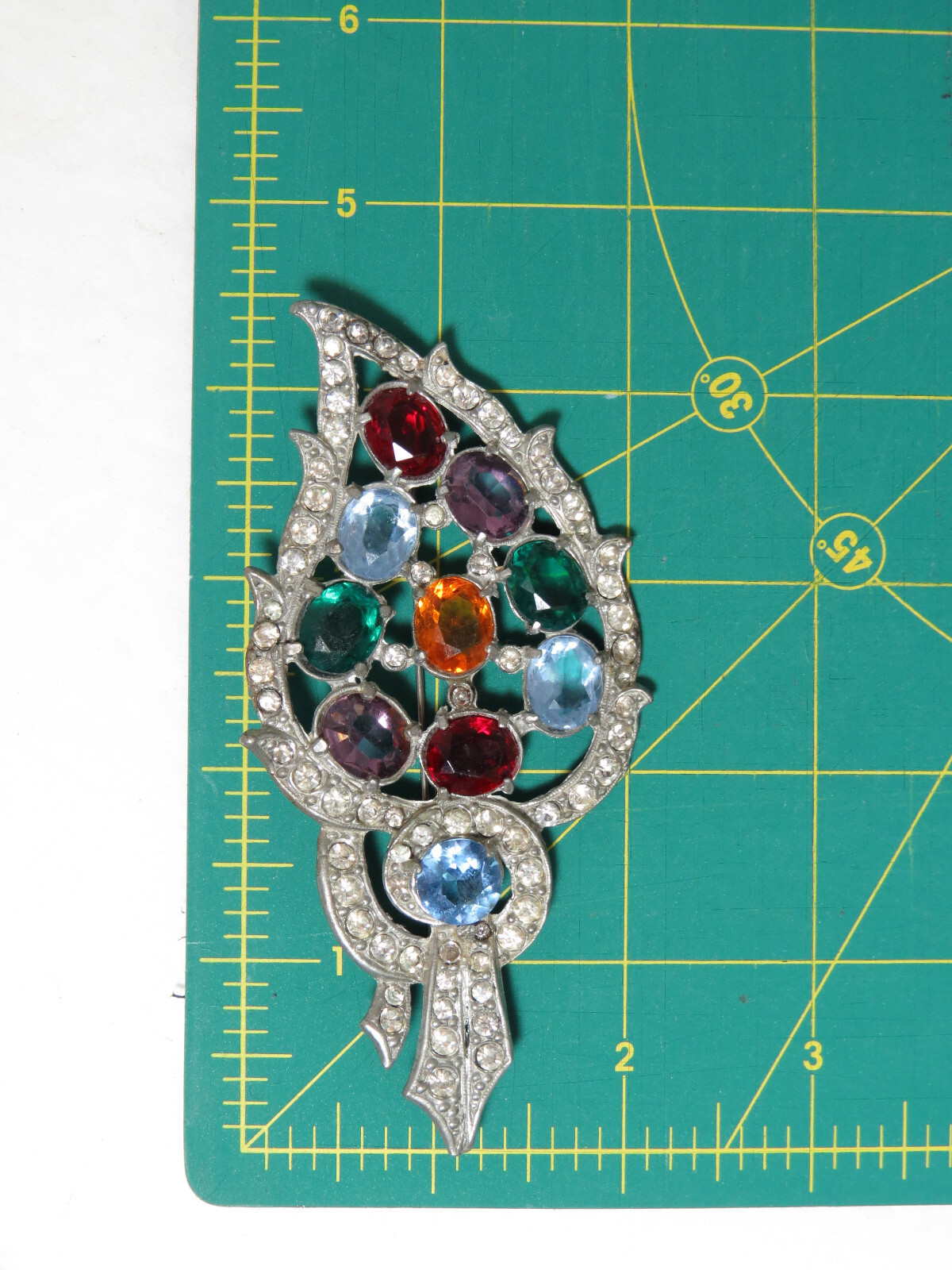 Large 4.5" Multi Colored & Rhinestone Torch Vinta… - image 3