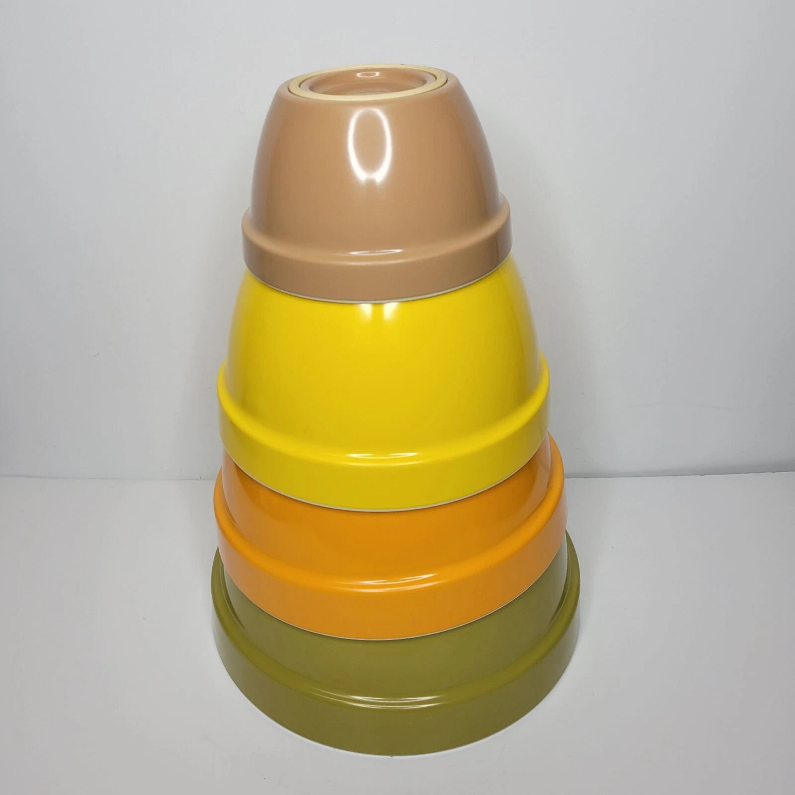 Vintage 70's Colors- 100% Melamine Nesting Mixing Bowls Set Of 4 -Retro Style