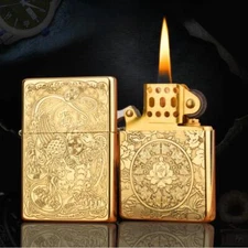 ZORRO ZC9 Rare Retro Ultra-thin Kerosene Lighter Metal Grinding Wheel Windproof