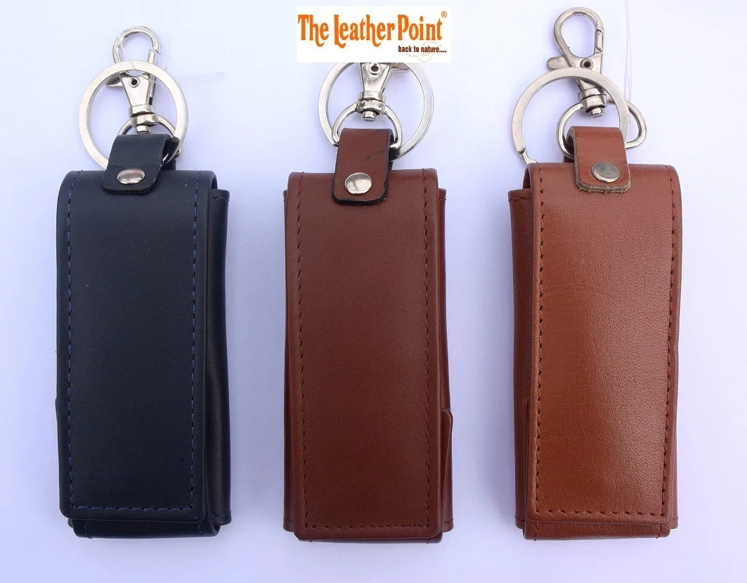 Leather cheap keychain mens