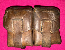 Militaria : Cartouchière cuir marron 2 compartiments  N° 6