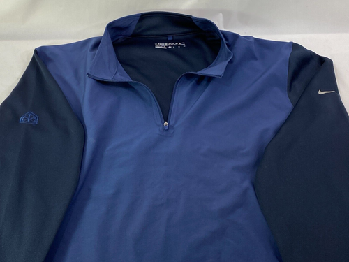 Nike Golf Dri-FIT Fabric Mix XL 1/2-Zip Cover-Up Pullover Jacket 746102 Blue - Picture 7 of 10